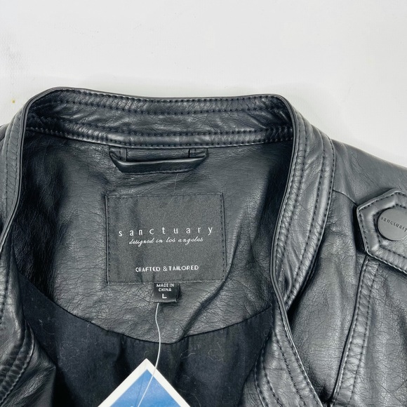 New Sanctuary Faux Vegan Leather Jacket - Picture 2 of 5